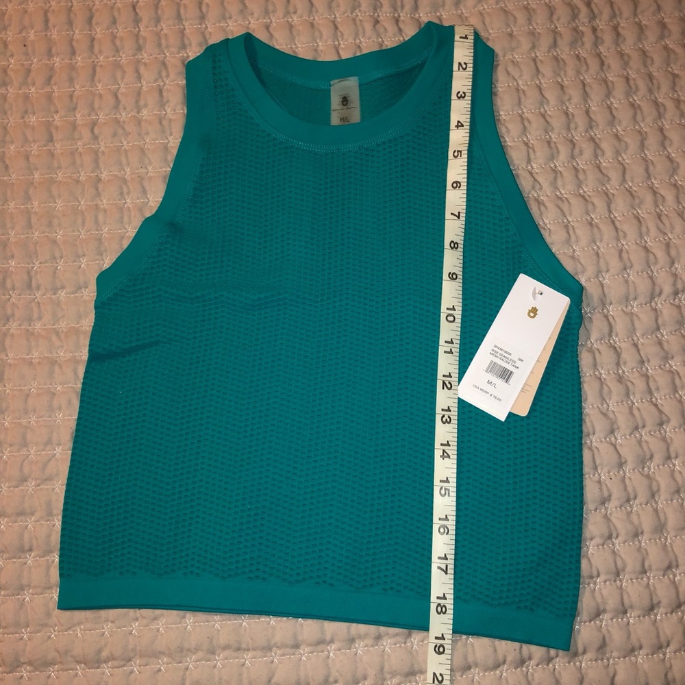 Spiritual Gangster Rise Seamless Mesh Racer Tank-Teal - Picture 6 of 7